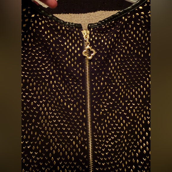 Pink Tartan Black and Gold Patterned Dress - Picture 5 of 9